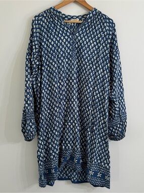 MAISON HOTEL Navy Blue Dress Bohemian Vacation Size Medium